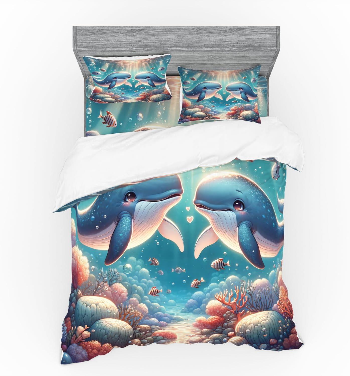 imageAmbesonne Floral Heart Bedding Set Tenderness of Romantic Garden Ivy Branches and Roses Valentines Day 3 Piece Duvet Cover Set with Sham and Fitted Sheet Twin XL Size Laurel Green and PinkSea Blue and Coral