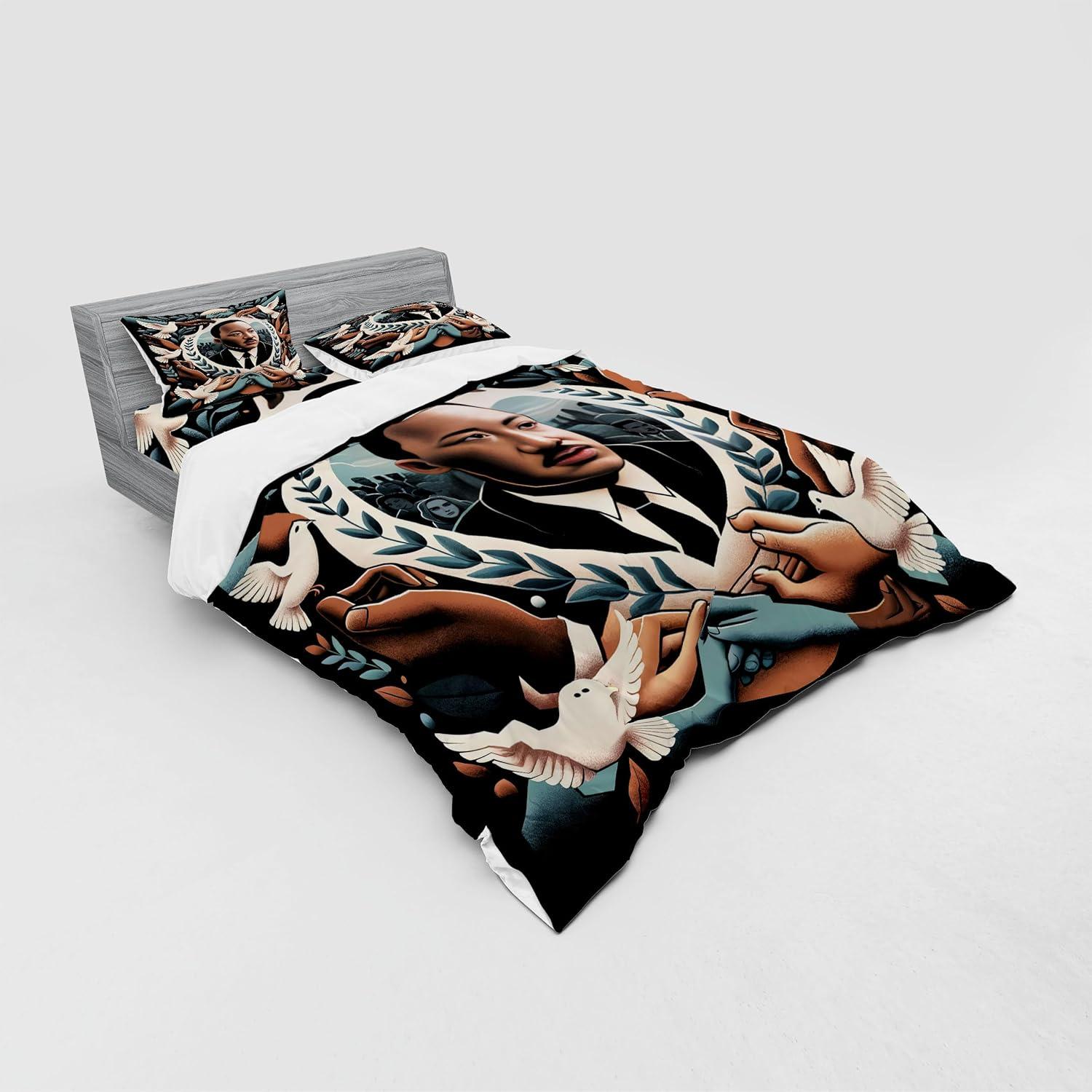 imageAmbesonne Floral Heart Bedding Set Tenderness of Romantic Garden Ivy Branches and Roses Valentines Day 3 Piece Duvet Cover Set with Sham and Fitted Sheet Twin XL Size Laurel Green and PinkBlue Grey and Pale Caramel