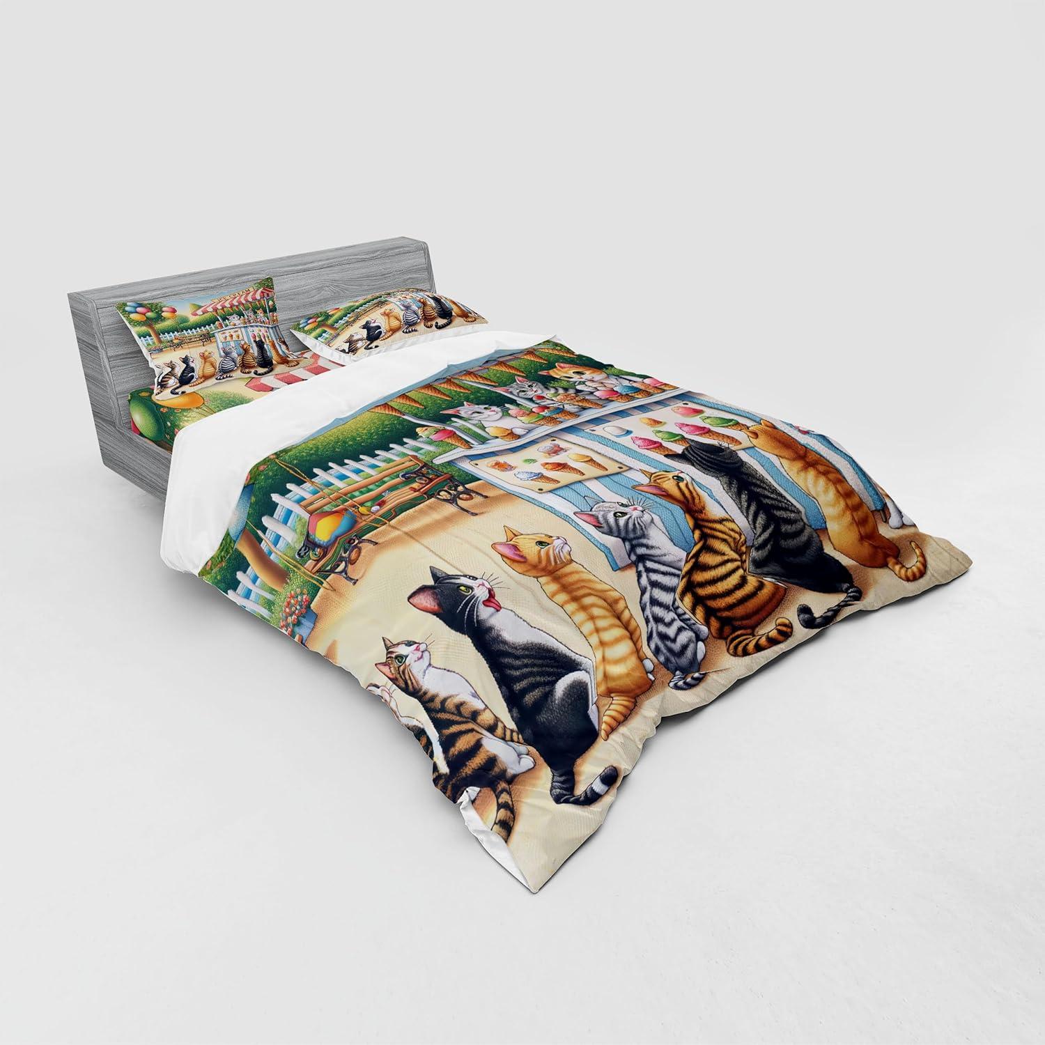 imageAmbesonne Floral Heart Bedding Set Tenderness of Romantic Garden Ivy Branches and Roses Valentines Day 3 Piece Duvet Cover Set with Sham and Fitted Sheet Twin XL Size Laurel Green and PinkMulticolor Orange Green