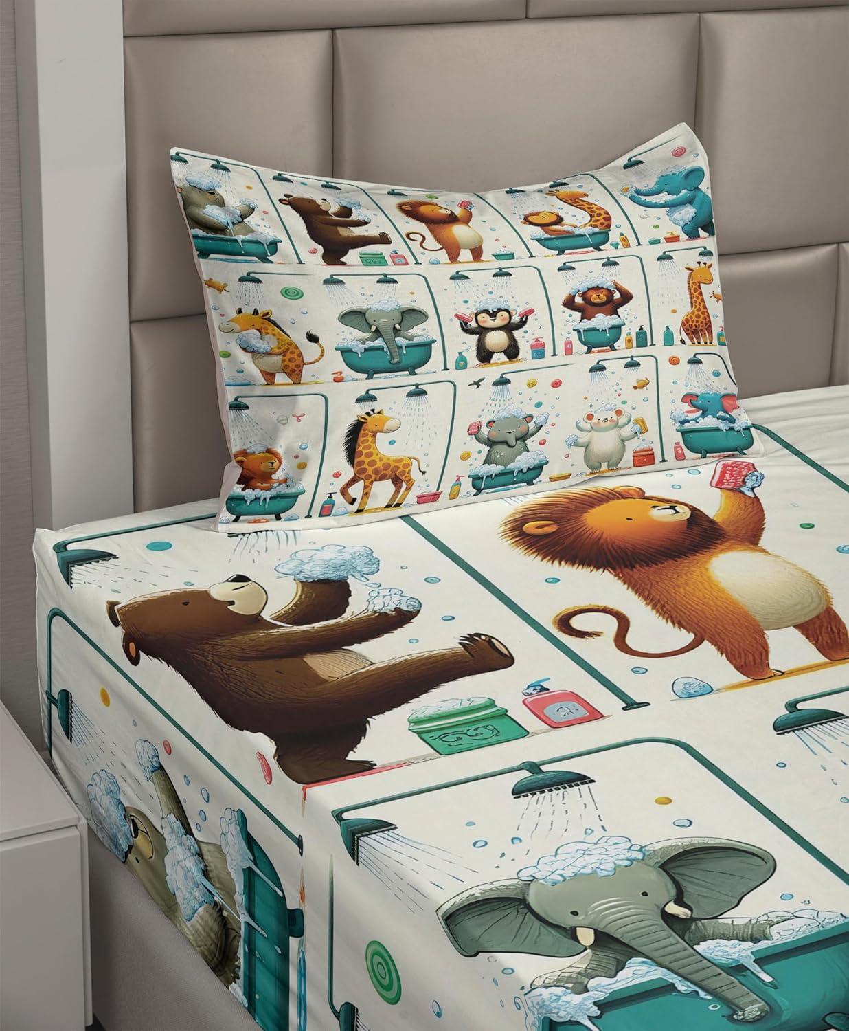 imageAmbesonne Floral Heart Sheet Set Tenderness of Romantic Garden Ivy Branches and Roses Valentines Day Fitted and Flat Sheet with Pillowcase Bedding Accent 3 Piece Set Twin Laurel Green and PinkTeal Burnt Orange Ivory
