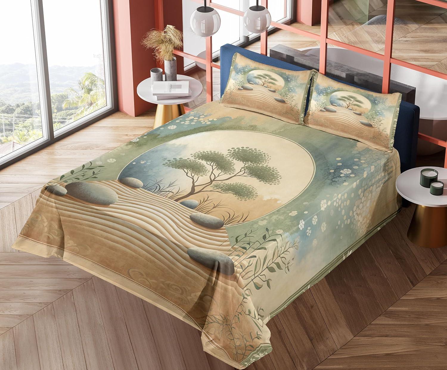 imageAmbesonne Floral Heart Sheet Set Tenderness of Romantic Garden Ivy Branches and Roses Valentines Day Fitted and Flat Sheet with Pillowcase Bedding Accent 3 Piece Set Twin Laurel Green and PinkCamel Reseda Green Blue