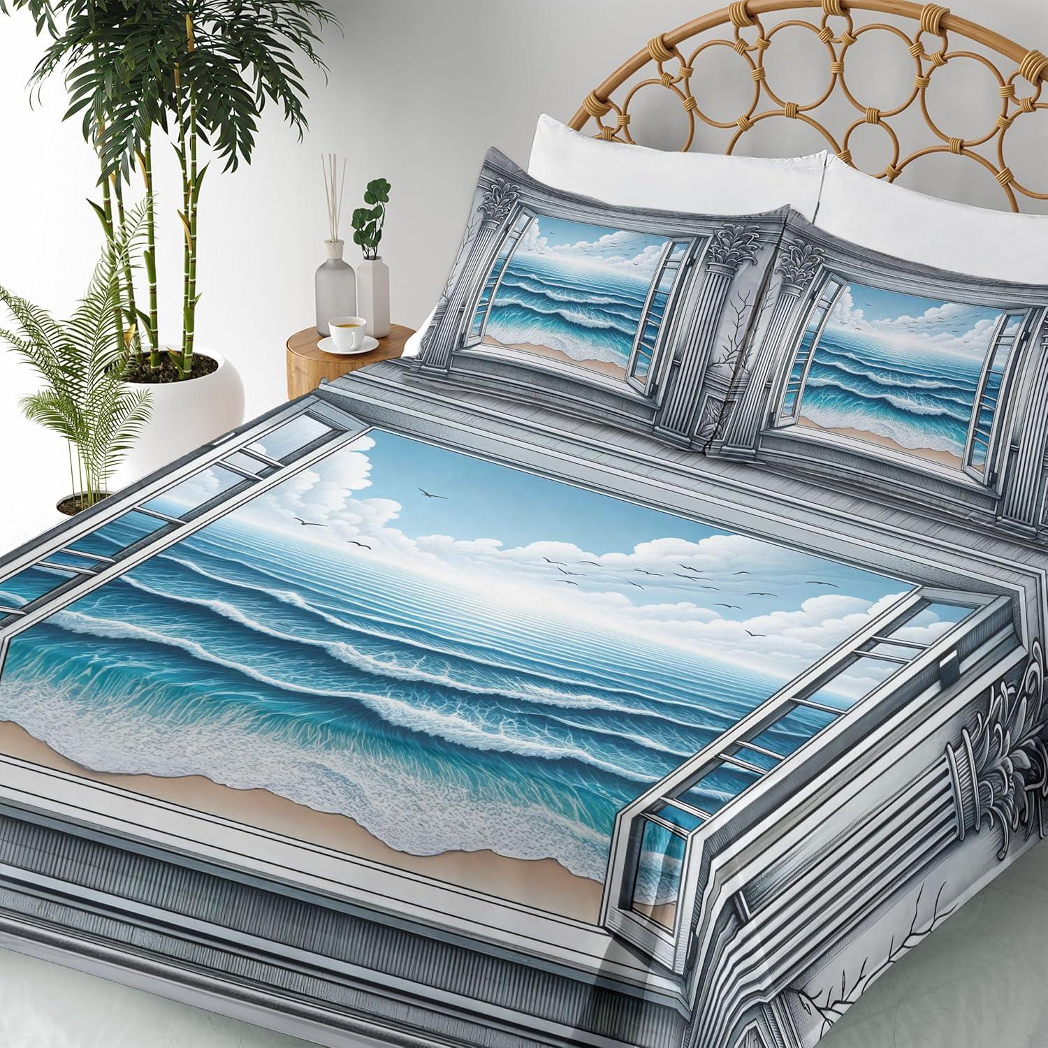 imageAmbesonne Floral Heart Sheet Set Tenderness of Romantic Garden Ivy Branches and Roses Valentines Day Fitted and Flat Sheet with Pillowcase Bedding Accent 3 Piece Set Twin Laurel Green and PinkSea Blue Coconut and Camel