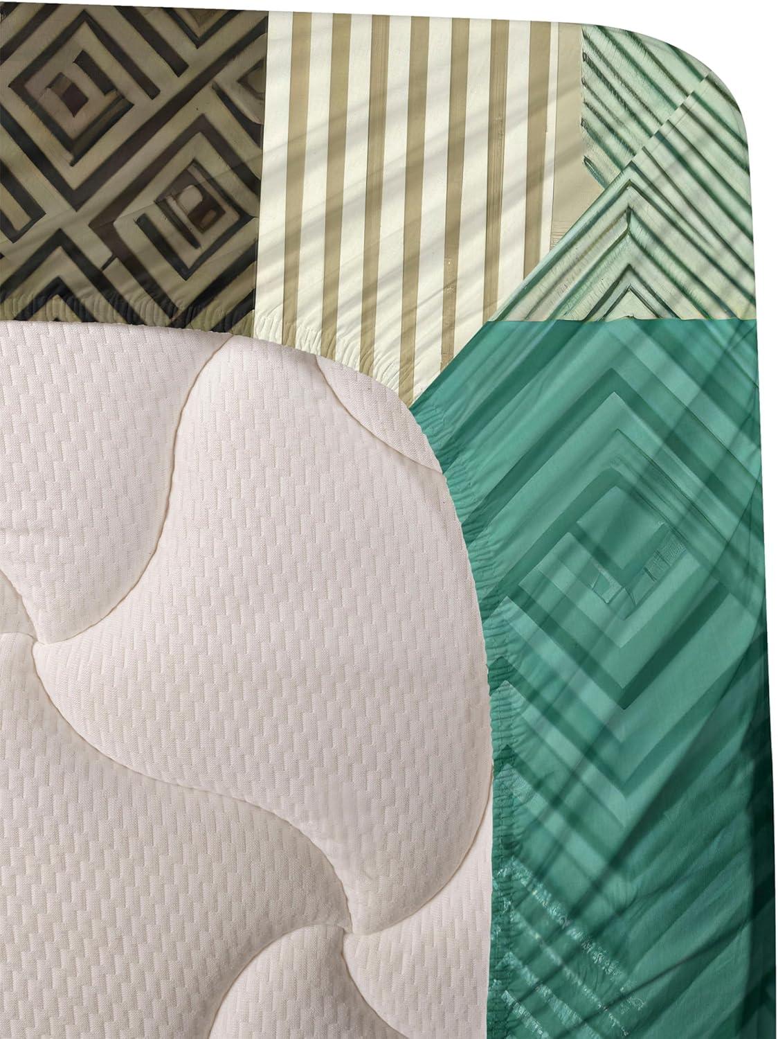 imageAmbesonne Floral Heart Sheet Set Tenderness of Romantic Garden Ivy Branches and Roses Valentines Day Fitted and Flat Sheet with Pillowcase Bedding Accent 3 Piece Set Twin Laurel Green and PinkTeal Orange Multicolor