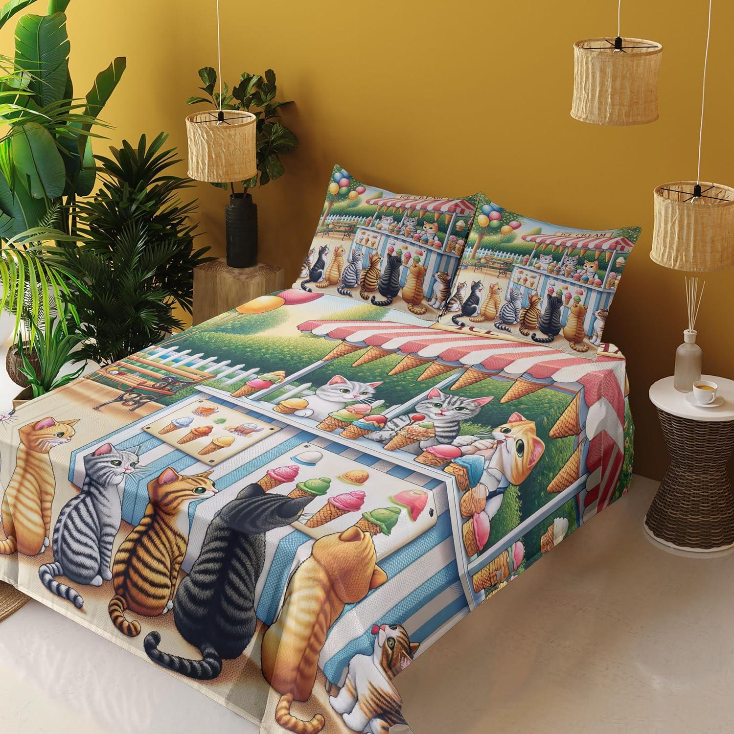 imageAmbesonne Floral Heart Sheet Set Tenderness of Romantic Garden Ivy Branches and Roses Valentines Day Fitted and Flat Sheet with Pillowcase Bedding Accent 3 Piece Set Twin Laurel Green and PinkMulticolor Orange Green