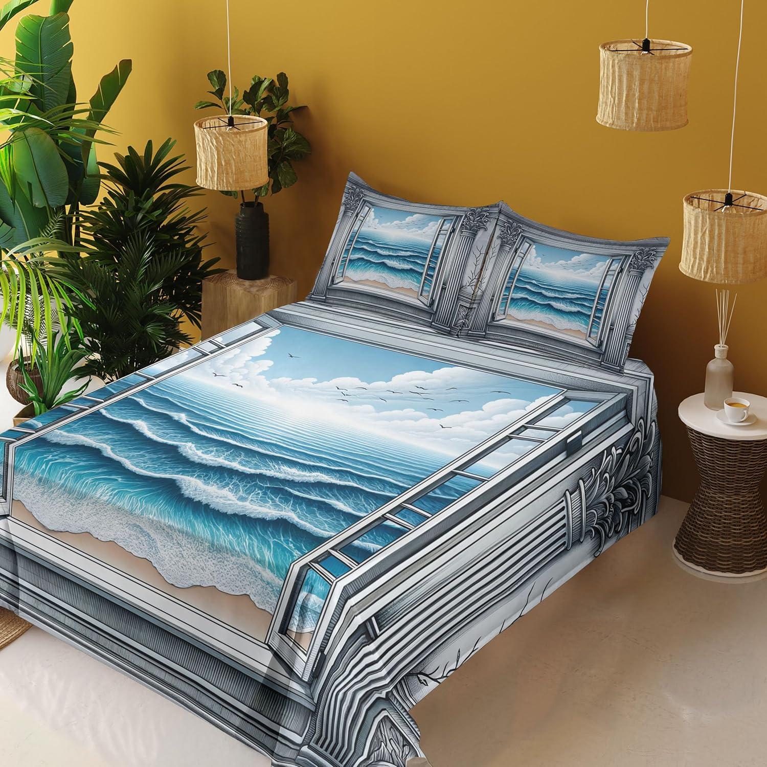 imageAmbesonne Floral Heart Sheet Set Tenderness of Romantic Garden Ivy Branches and Roses Valentines Day Fitted and Flat Sheet with Pillowcase Bedding Accent 3 Piece Set Twin Laurel Green and PinkSea Blue Coconut and Camel