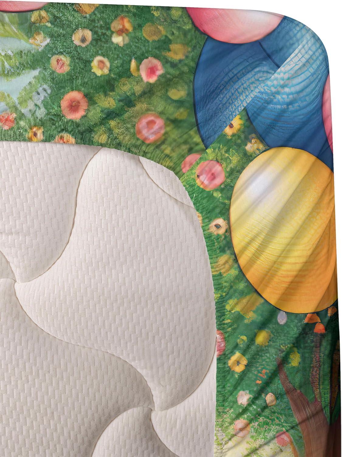 imageAmbesonne Floral Heart Sheet Set Tenderness of Romantic Garden Ivy Branches and Roses Valentines Day Fitted and Flat Sheet with Pillowcase Bedding Accent 3 Piece Set Twin Laurel Green and PinkMulticolor Orange Green