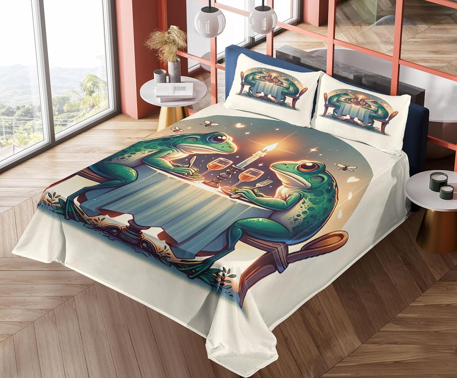 imageAmbesonne Floral Heart Sheet Set Tenderness of Romantic Garden Ivy Branches and Roses Valentines Day Fitted and Flat Sheet with Pillowcase Bedding Accent 3 Piece Set Twin Laurel Green and PinkFern Green White Brown