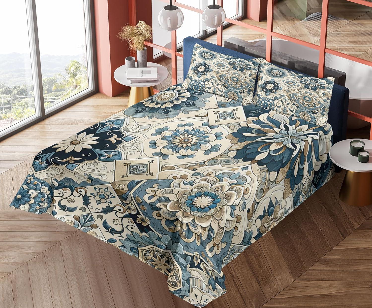 imageAmbesonne Floral Heart Sheet Set Tenderness of Romantic Garden Ivy Branches and Roses Valentines Day Fitted and Flat Sheet with Pillowcase Bedding Accent 3 Piece Set Twin Laurel Green and PinkOff White Cadet Blue