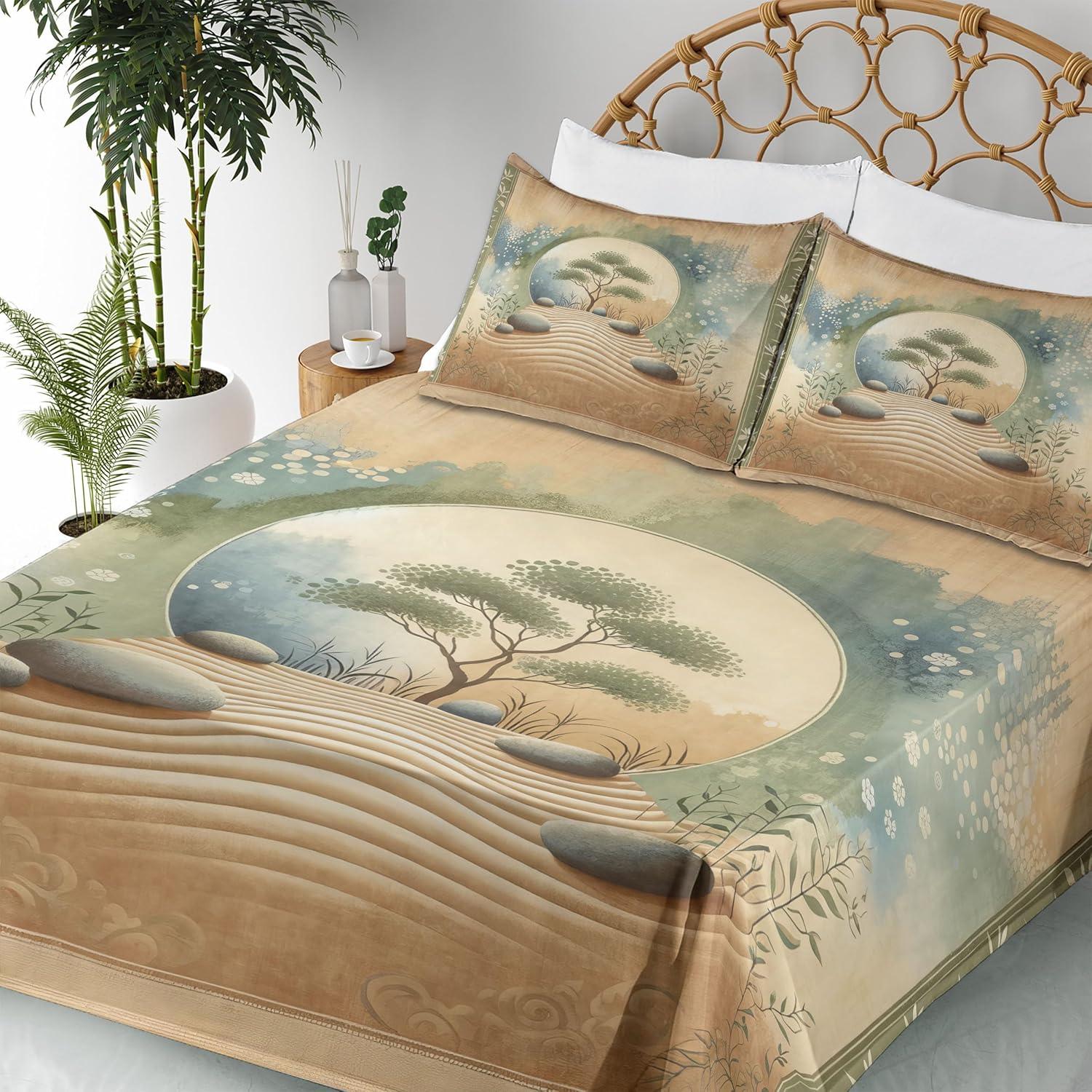 imageAmbesonne Floral Heart Sheet Set Tenderness of Romantic Garden Ivy Branches and Roses Valentines Day Fitted and Flat Sheet with Pillowcase Bedding Accent 3 Piece Set Twin Laurel Green and PinkCamel Reseda Green Blue