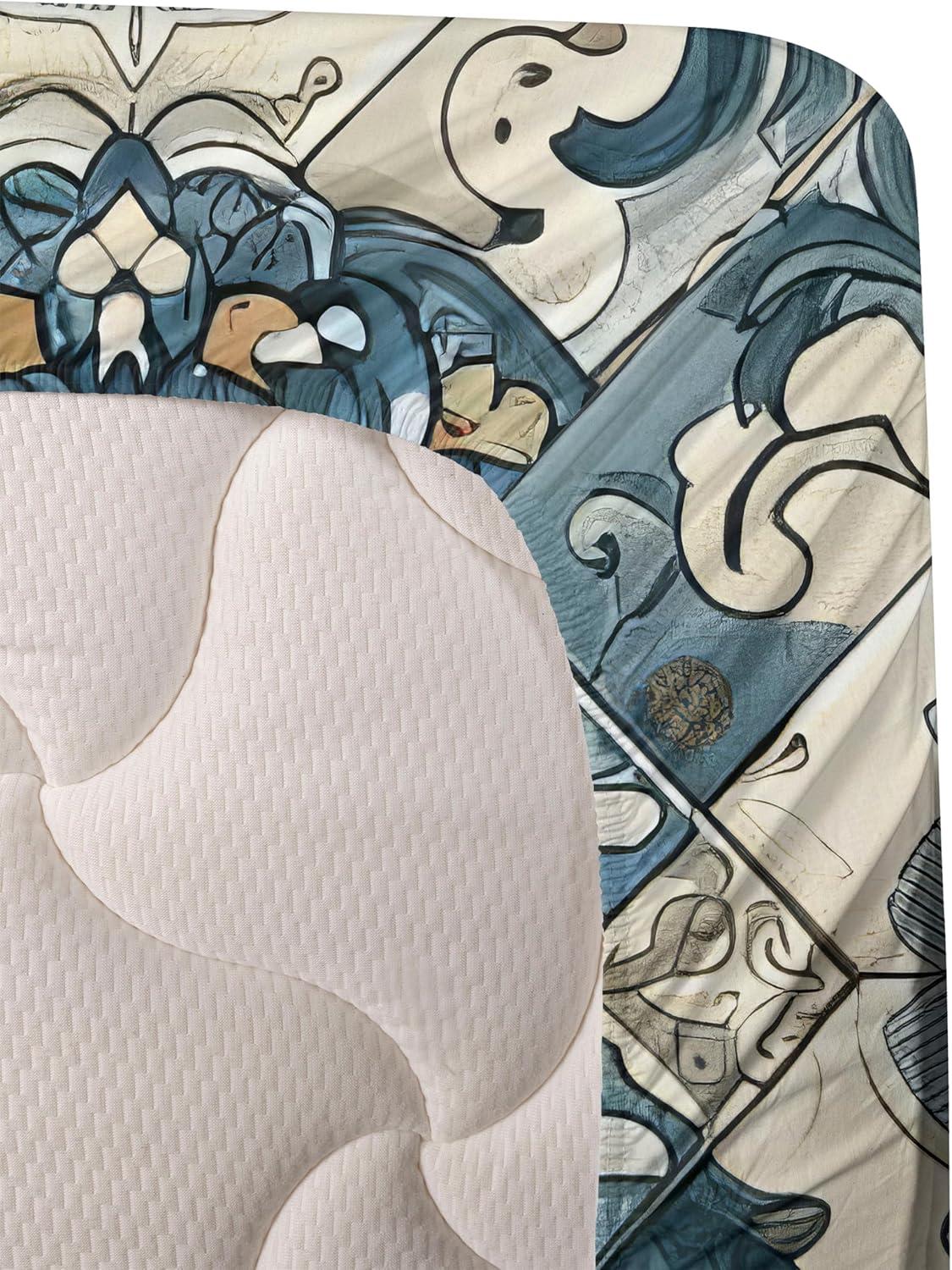 imageAmbesonne Floral Heart Sheet Set Tenderness of Romantic Garden Ivy Branches and Roses Valentines Day Fitted and Flat Sheet with Pillowcase Bedding Accent 3 Piece Set Twin Laurel Green and PinkOff White Cadet Blue