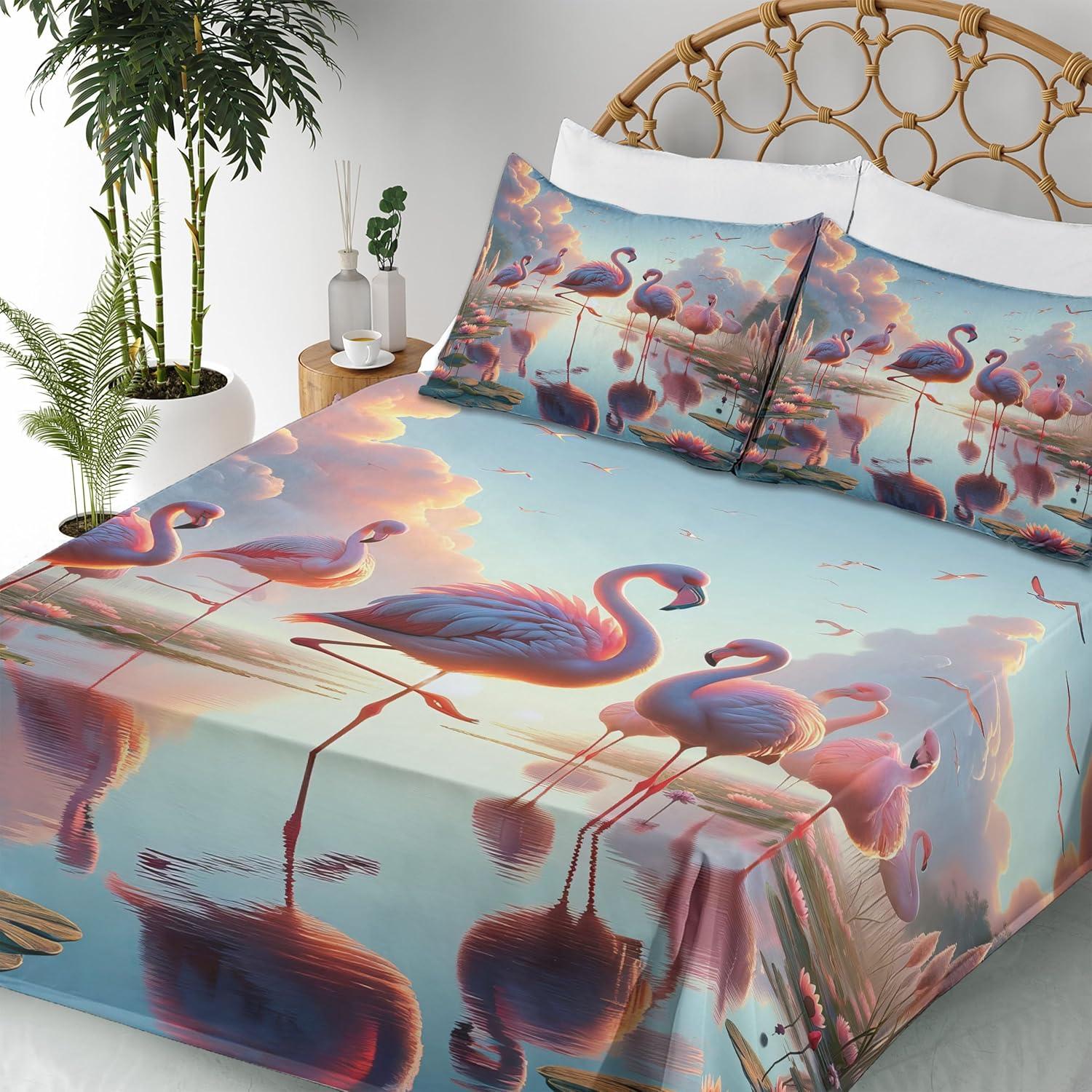 imageAmbesonne Floral Heart Sheet Set Tenderness of Romantic Garden Ivy Branches and Roses Valentines Day Fitted and Flat Sheet with Pillowcase Bedding Accent 3 Piece Set Twin Laurel Green and PinkPale Pink Soft Blue