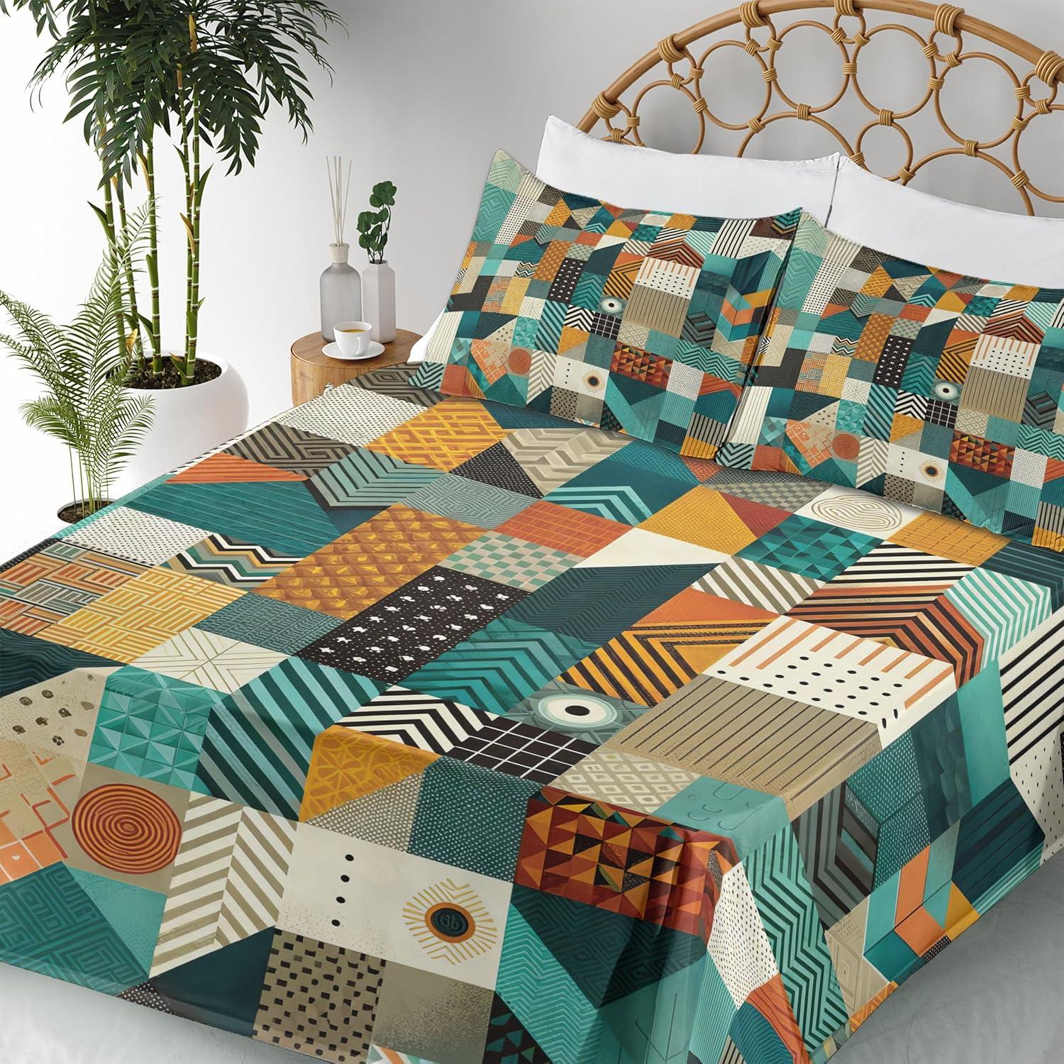 imageAmbesonne Floral Heart Sheet Set Tenderness of Romantic Garden Ivy Branches and Roses Valentines Day Fitted and Flat Sheet with Pillowcase Bedding Accent 3 Piece Set Twin Laurel Green and PinkTeal Orange Multicolor
