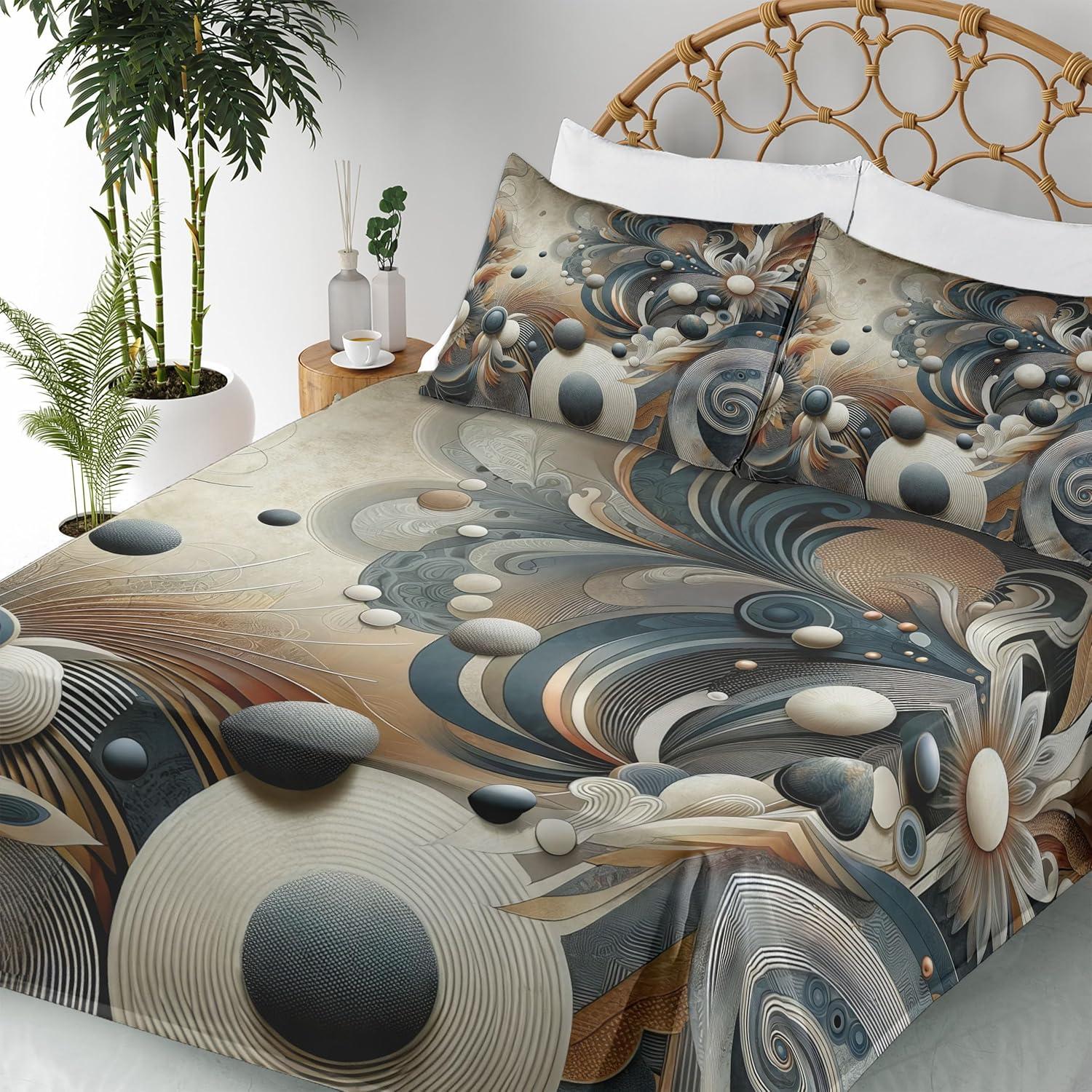 imageAmbesonne Floral Heart Sheet Set Tenderness of Romantic Garden Ivy Branches and Roses Valentines Day Fitted and Flat Sheet with Pillowcase Bedding Accent 3 Piece Set Twin Laurel Green and PinkDark Slate Blue and Tan