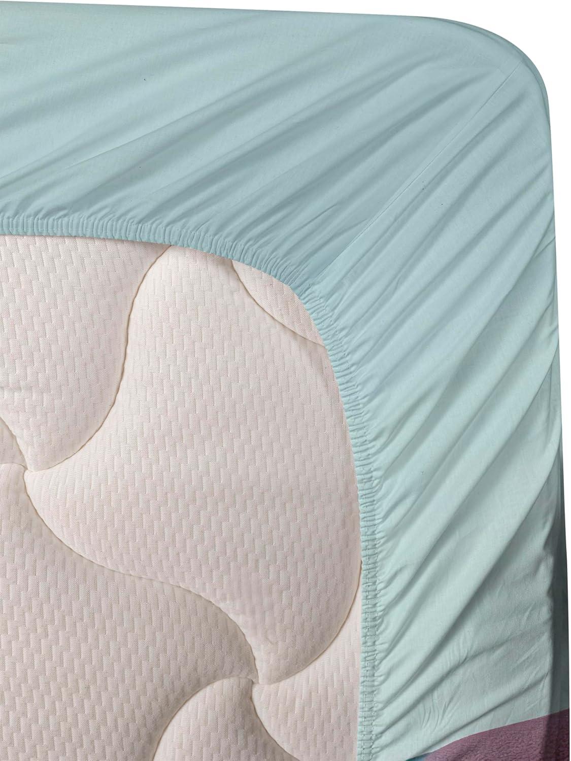 imageAmbesonne Floral Heart Sheet Set Tenderness of Romantic Garden Ivy Branches and Roses Valentines Day Fitted and Flat Sheet with Pillowcase Bedding Accent 3 Piece Set Twin Laurel Green and PinkPetrol Blue Pale Ruby