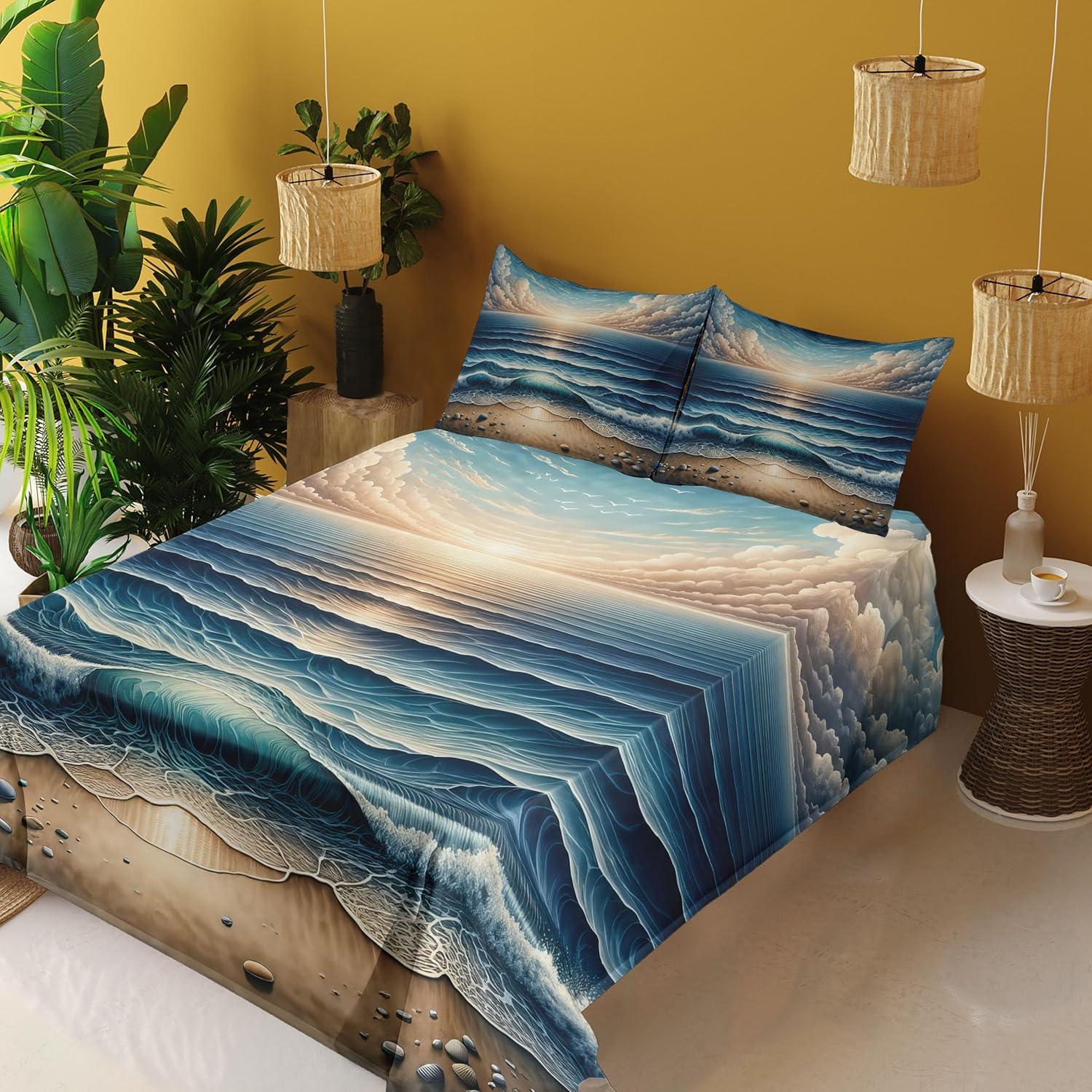 imageAmbesonne Floral Heart Sheet Set Tenderness of Romantic Garden Ivy Branches and Roses Valentines Day Fitted and Flat Sheet with Pillowcase Bedding Accent 3 Piece Set Twin Laurel Green and PinkBlue Pale Brown