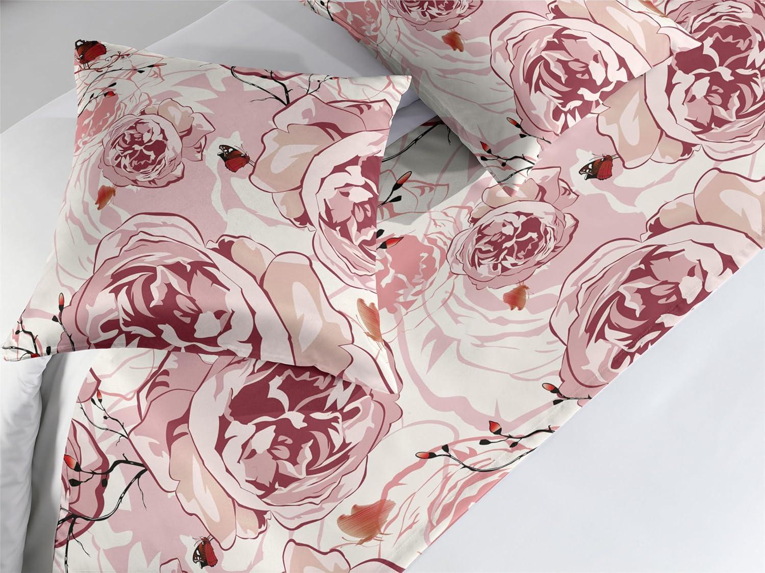 imageAmbesonne Garden Bed Runner Set Flowers Watercolor Splashes Valentine Romantic Theme Illustration Decorative Bedding Scarf and a Pillow Sham for Hotels Homes Twin Dark Pink Coral and BlushPale Maroon Blush and Ginger