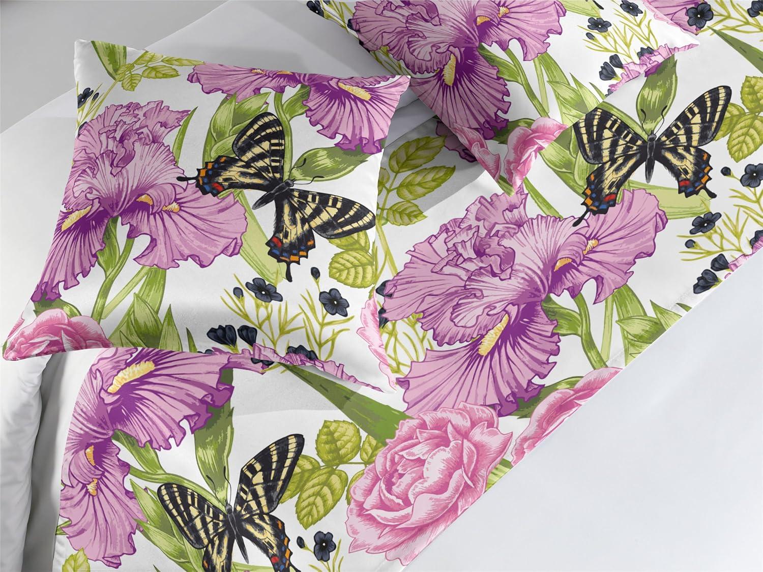 imageAmbesonne Garden Bed Runner Set Flowers Watercolor Splashes Valentine Romantic Theme Illustration Decorative Bedding Scarf and a Pillow Sham for Hotels Homes Twin Dark Pink Coral and BlushAvocado Green Pale Purple