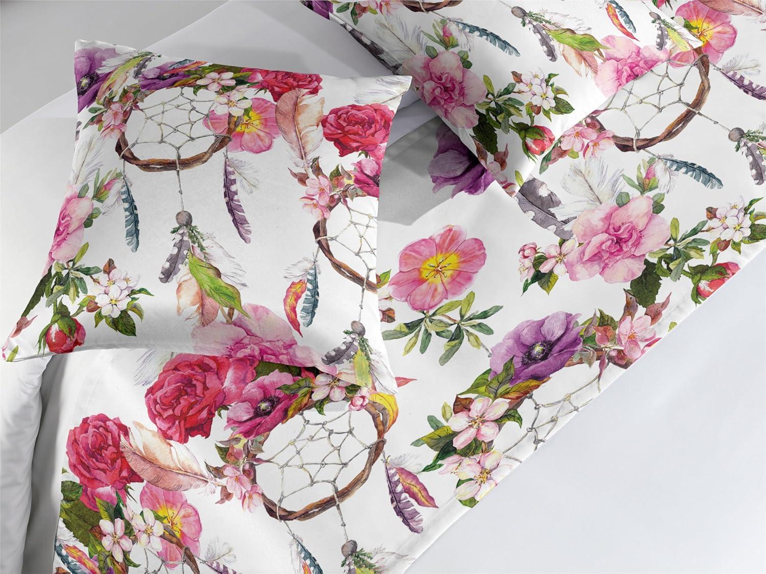 imageAmbesonne Garden Bed Runner Set Flowers Watercolor Splashes Valentine Romantic Theme Illustration Decorative Bedding Scarf and a Pillow Sham for Hotels Homes Twin Dark Pink Coral and BlushSoft Pink and Pale Purple
