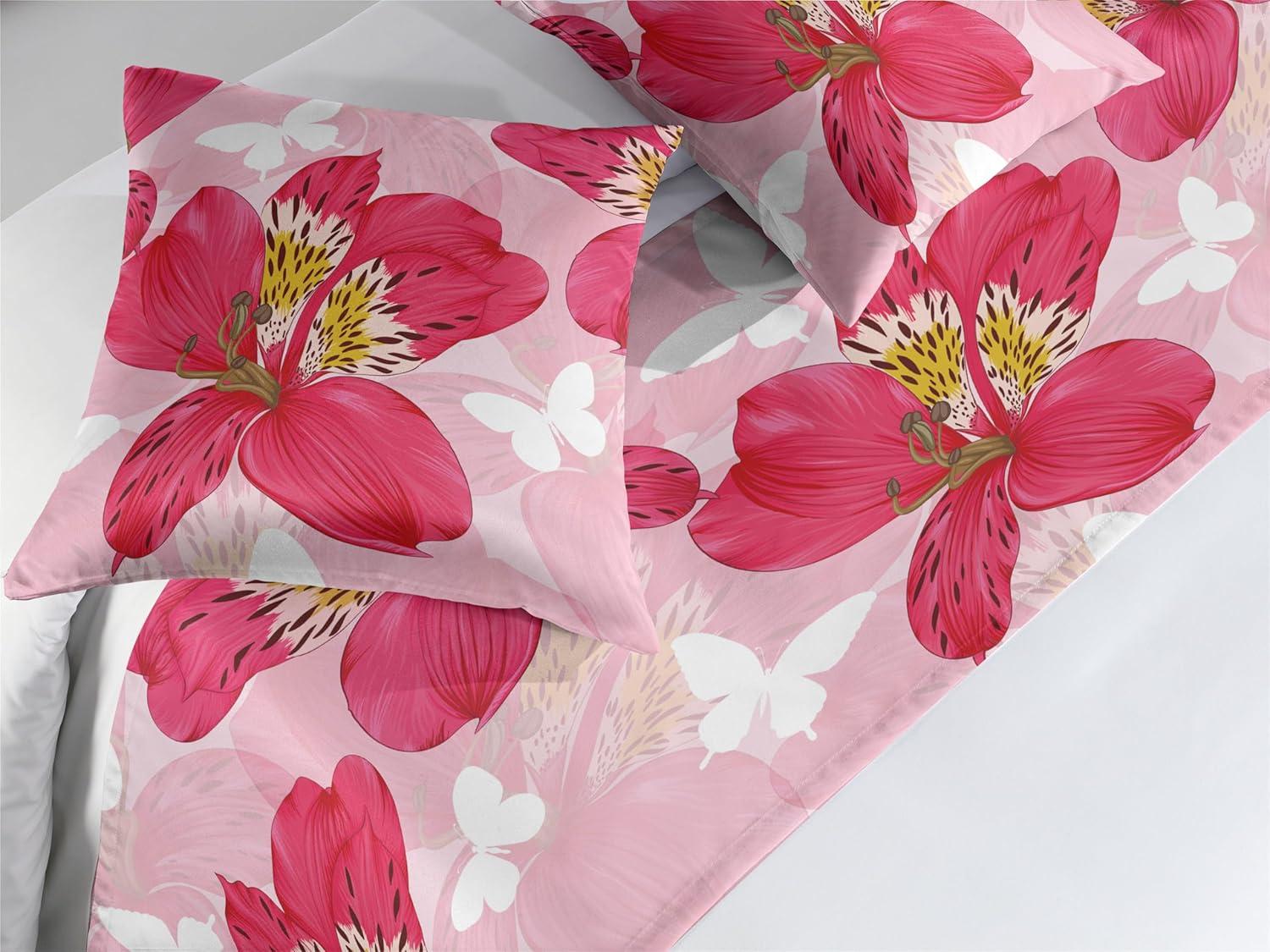 imageAmbesonne Garden Bed Runner Set Flowers Watercolor Splashes Valentine Romantic Theme Illustration Decorative Bedding Scarf and a Pillow Sham for Hotels Homes Twin Dark Pink Coral and BlushDark Coral and Soft Pink