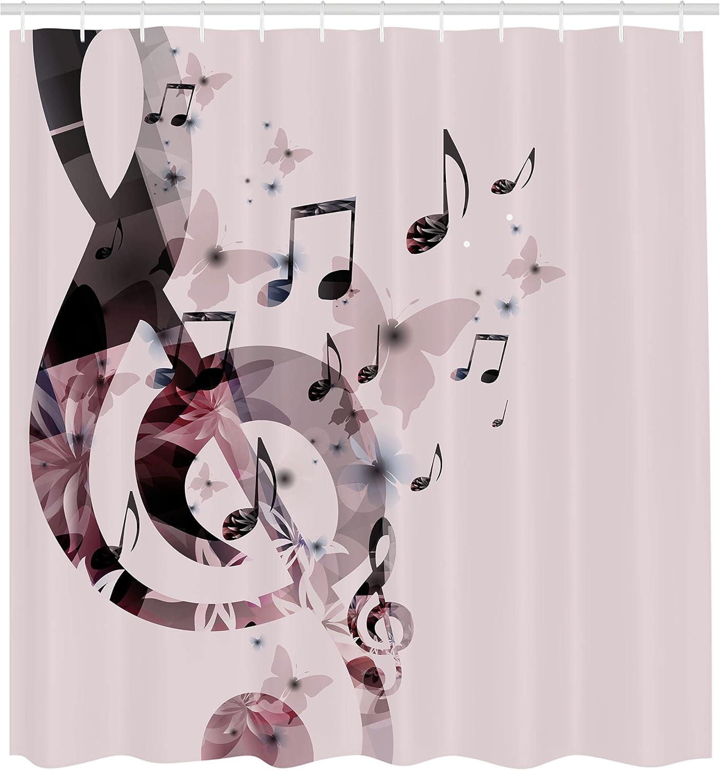 imageAmbesonne Owls Shower Curtain Owl Cartoon Pattern Feminine Soft Colors Happy Springtime Cloth Fabric Bathroom Decor Set with Hooks 69 W x 70 L Rose Pale Yellow PurpleBrown Rose