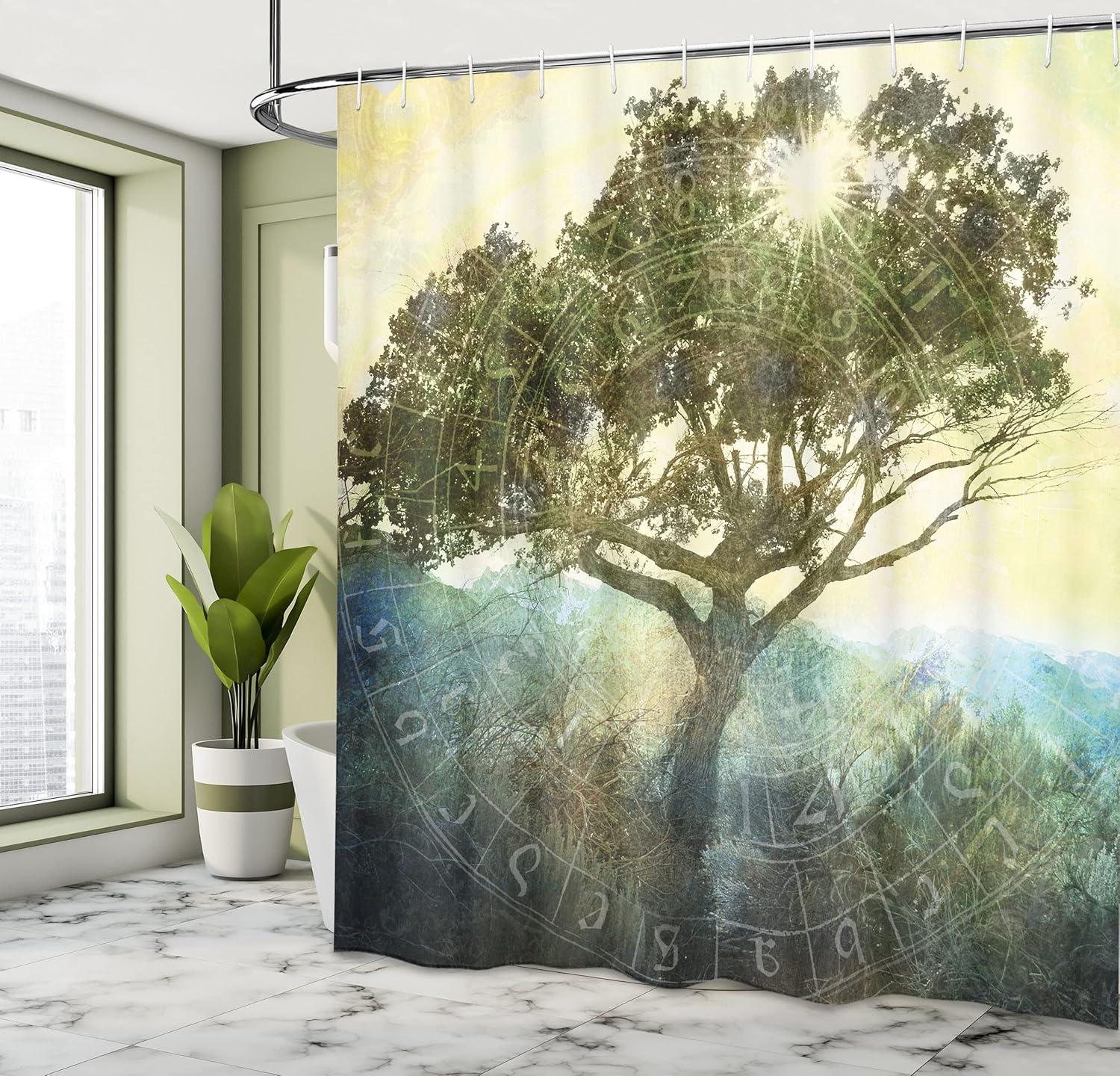 imageAmbesonne Owls Shower Curtain Owl Cartoon Pattern Feminine Soft Colors Happy Springtime Cloth Fabric Bathroom Decor Set with Hooks 69 W x 70 L Rose Pale Yellow PurpleYellow Green