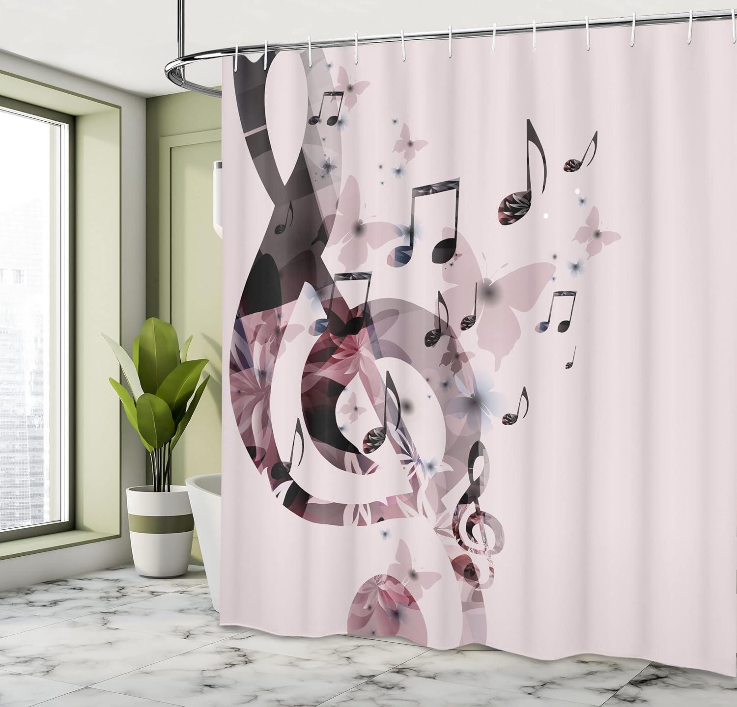 imageAmbesonne Owls Shower Curtain Owl Cartoon Pattern Feminine Soft Colors Happy Springtime Cloth Fabric Bathroom Decor Set with Hooks 69 W x 70 L Rose Pale Yellow PurpleBrown Rose