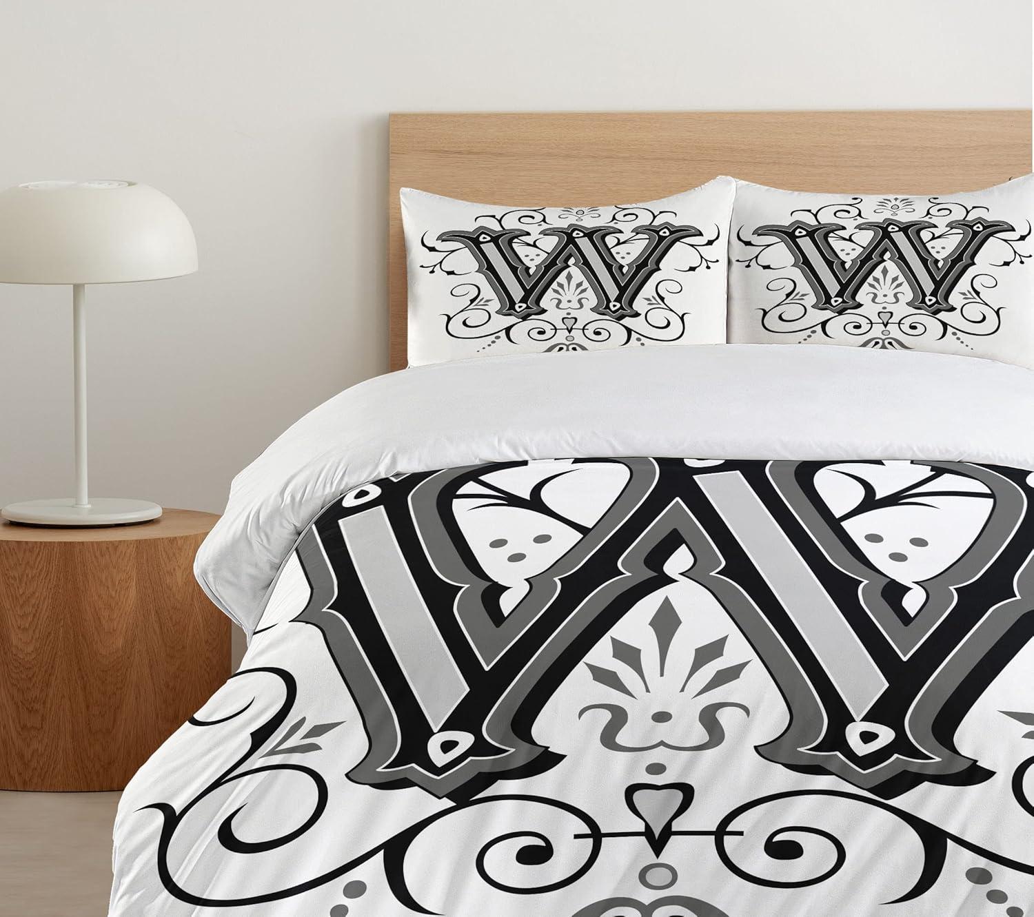 imageAmbesonne Valentines Day Duvet Cover Set White Hearts on Vibrant Background Love Pattern for Romantic Couples Decorative 2 Piece Bedding Set with 1 Pillow Sham Twin Size Vermilion WhiteBlack Grey White
