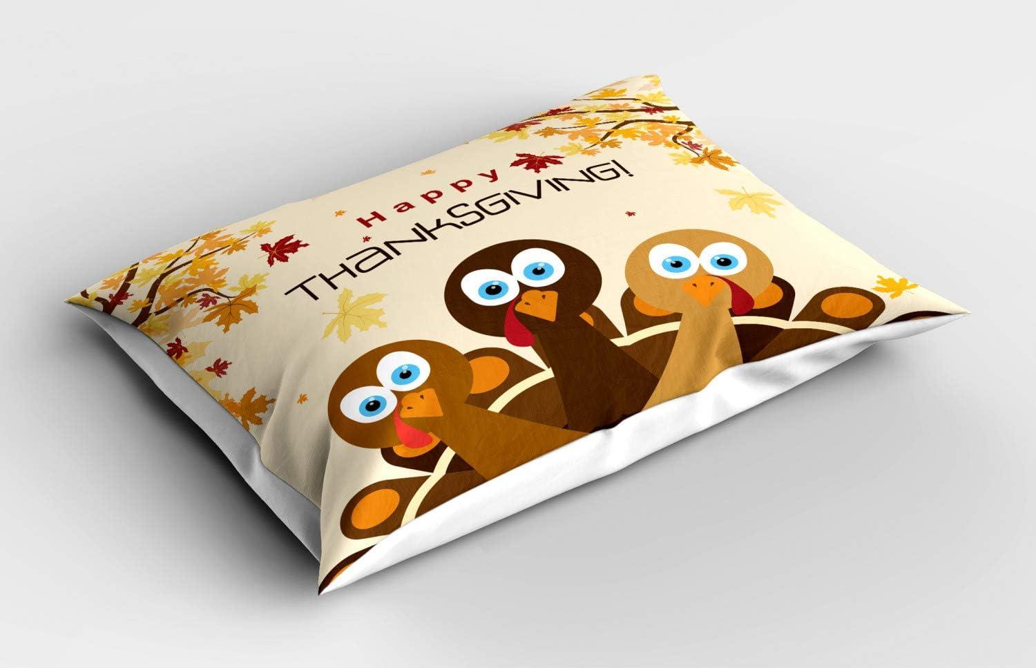 imageAmbesonne Valentines Day Pillow Sham Set of 2 Jumping Reindeer Leaving a Starry Trace Behind Popular Christmas Character Quality Microfiber Bedding Item for All Seasons 26 x 20 White RedBrown Cream