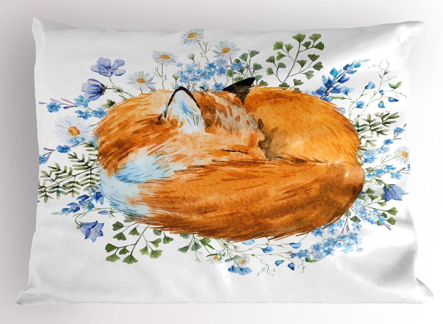 imageAmbesonne Valentines Day Pillow Sham Set of 2 Jumping Reindeer Leaving a Starry Trace Behind Popular Christmas Character Quality Microfiber Bedding Item for All Seasons 26 x 20 White RedPale Coffee