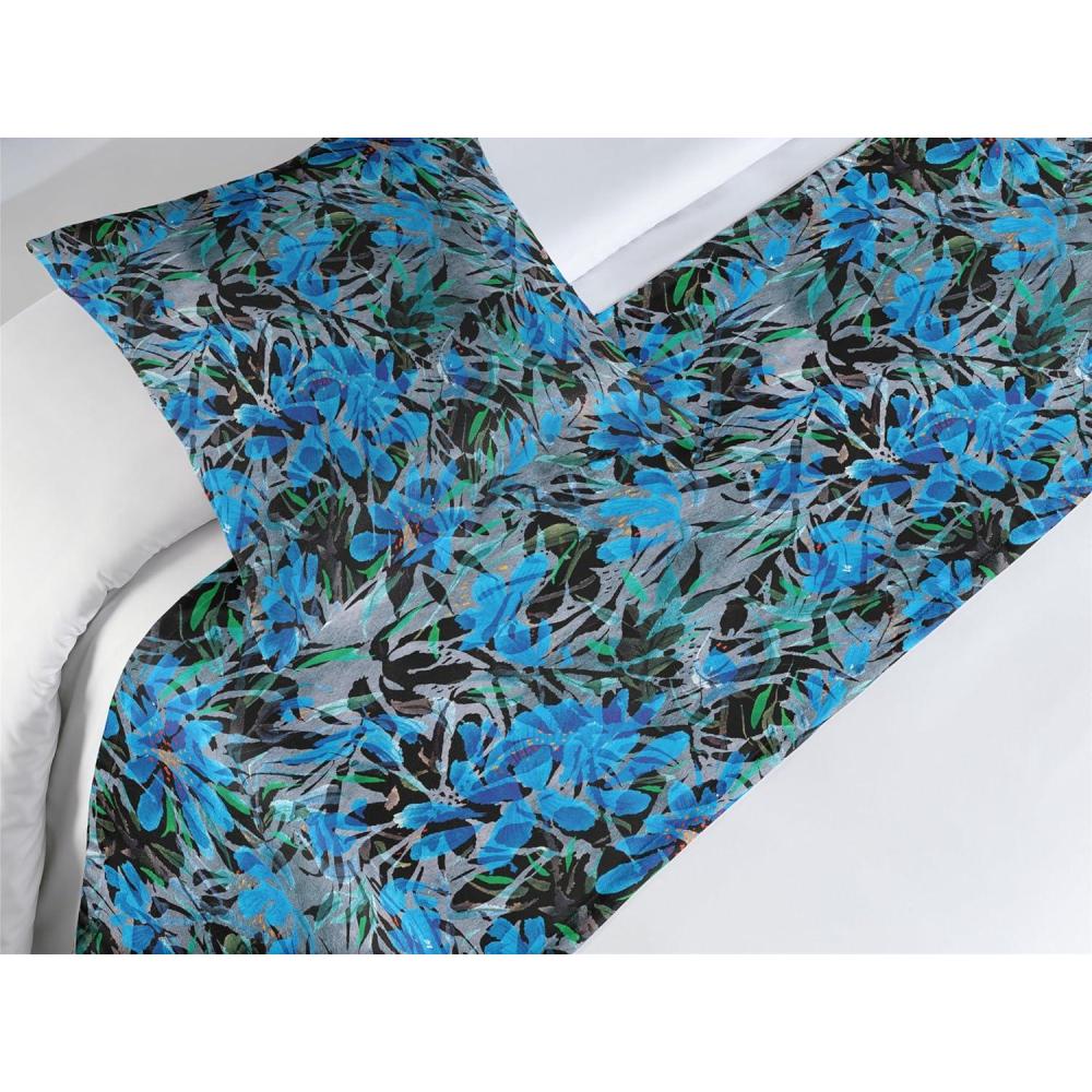 imageAmbesonne Floral Bed Runner Set Rose Flowers and Leaves Pattern Vintage Valentine Romantic Ornament Decorative Bedding Scarf and 2 Pillow Shams for Hotels Homes King Pastel Pink Hunter GreenViolet Blue and Sea Green
