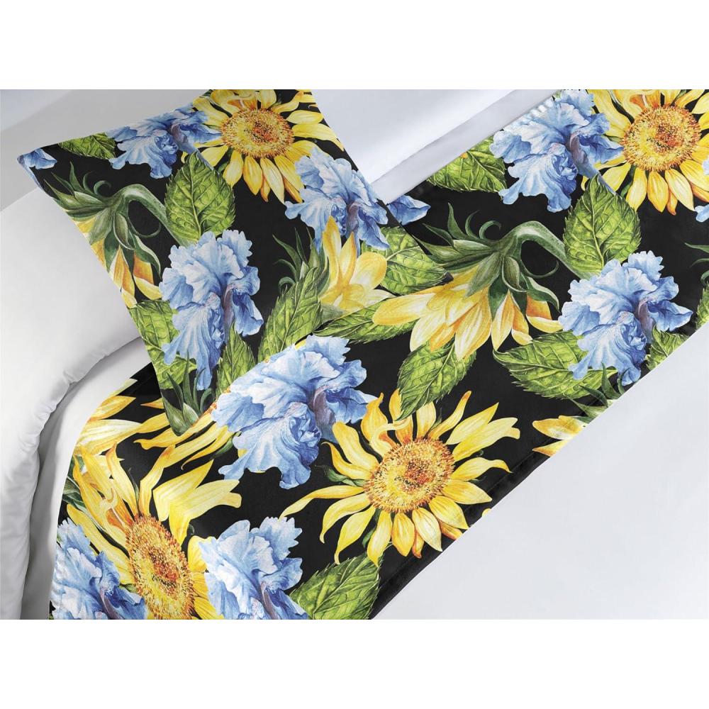 imageAmbesonne Floral Bed Runner Set Roses Lavender Eucalyptus Watercolor Valentines Day Romantic Concept Decorative Bedding Scarf and a Pillow Sham for Hotels Homes Twin Purple Grey and Off WhiteEarth Yellow Apple Green