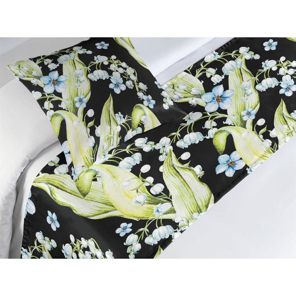 imageAmbesonne Floral Bed Runner Set Valentines Day Romantic Concept Watercolor Hydrangeas Roses Birds Decorative Bedding Scarf and 2 Pillow Shams for Hotels Homes Queen Soft Pink Pistachio GreenPastel Green and Pale Blue