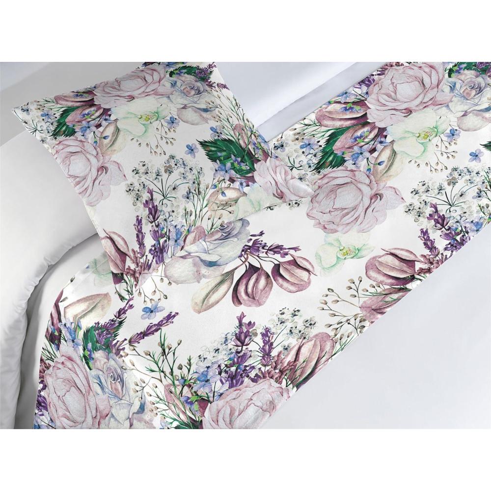 imageAmbesonne Floral Bed Runner Set Valentines Day Romantic Concept Watercolor Hydrangeas Roses Birds Decorative Bedding Scarf and 2 Pillow Shams for Hotels Homes Queen Soft Pink Pistachio GreenPale Mauve White and Green