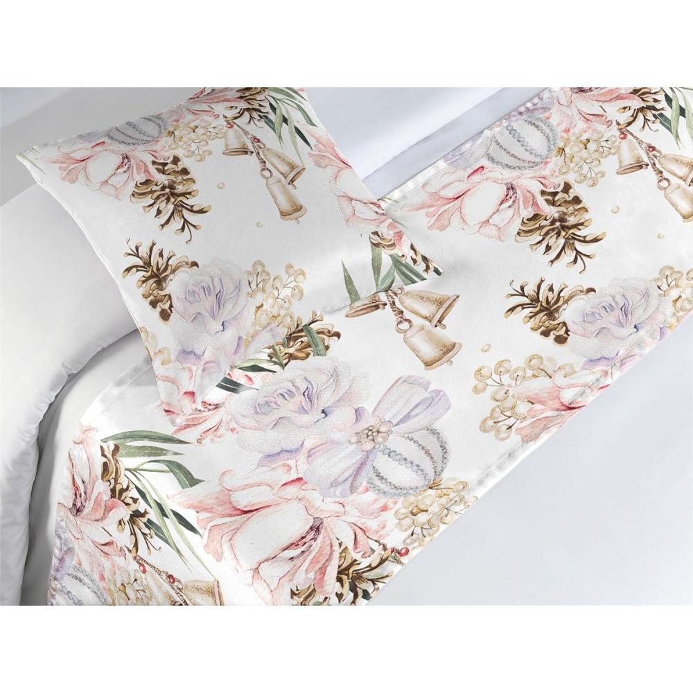 imageAmbesonne Floral Bed Runner Set Valentines Day Romantic Concept Watercolor Hydrangeas Roses Birds Decorative Bedding Scarf and 2 Pillow Shams for Hotels Homes Queen Soft Pink Pistachio GreenPale Ceil Blue Green