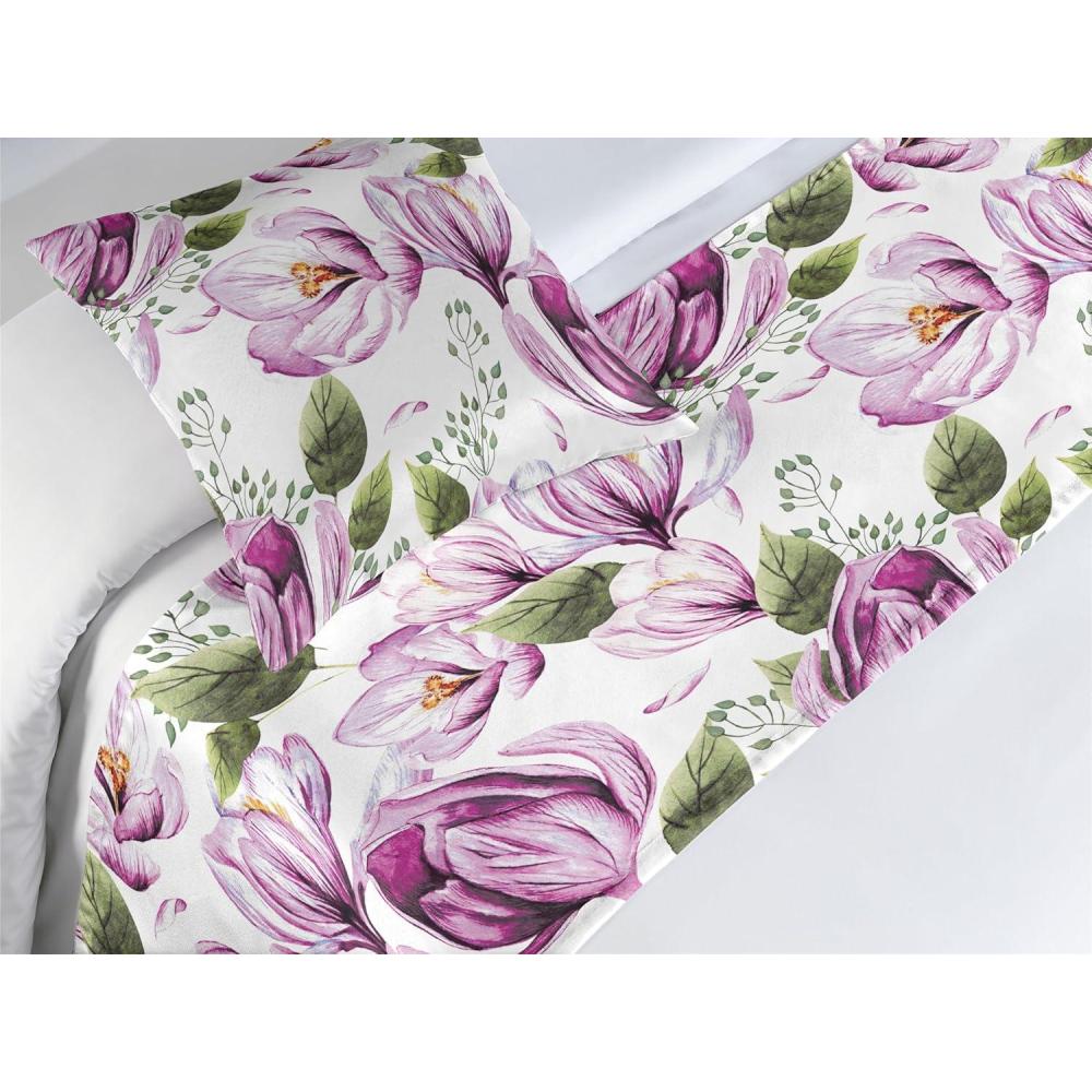 imageAmbesonne Floral Bed Runner Set Valentines Day Romantic Concept Watercolor Hydrangeas Roses Birds Decorative Bedding Scarf and 2 Pillow Shams for Hotels Homes Queen Soft Pink Pistachio GreenPale Fuchsia Reseda Green