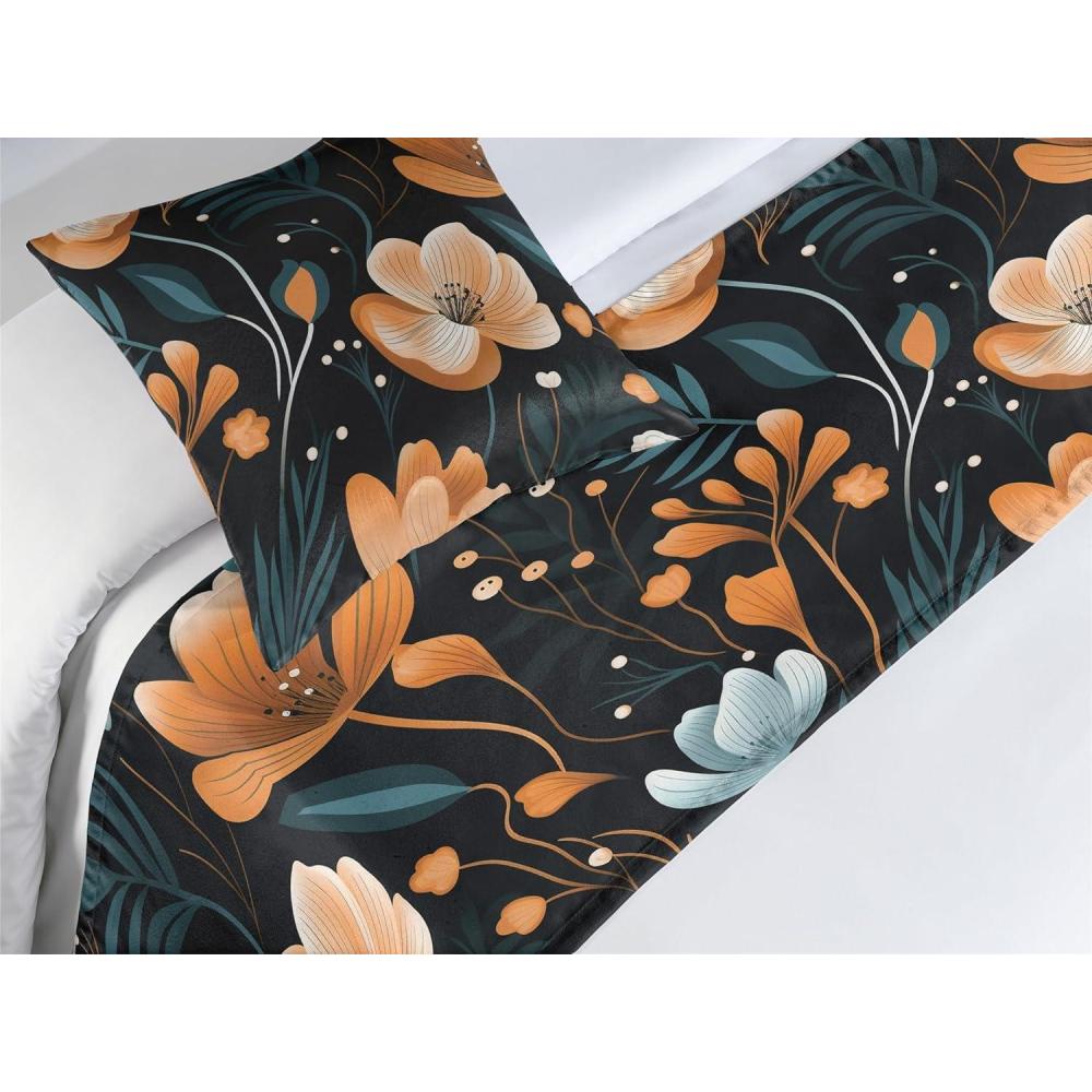 imageAmbesonne Floral Bed Runner Set Valentines Day Romantic Concept Watercolor Hydrangeas Roses Birds Decorative Bedding Scarf and 2 Pillow Shams for Hotels Homes Queen Soft Pink Pistachio GreenAmber Teal Pale Seafoam