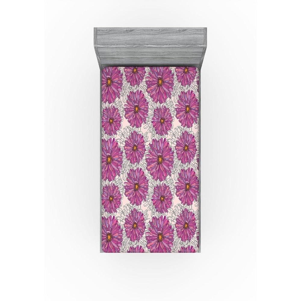 imageAmbesonne Floral Fitted Sheet Romantic Valentines Day Theme Overlapping Simplistic Rose Flowers Art Decorative Soft Fabric Bedding AllRound Elastic Pocket Full Size Pale Salmon and BlushPale Fuchsia and Blush