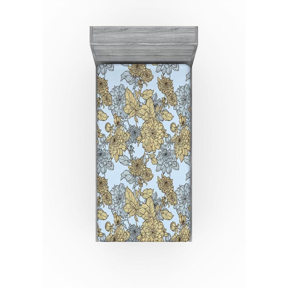 imageAmbesonne Floral Fitted Sheet Romantic Valentines Day Theme Overlapping Simplistic Rose Flowers Art Decorative Soft Fabric Bedding AllRound Elastic Pocket Full Size Pale Salmon and BlushPale Blue and Sand Brown