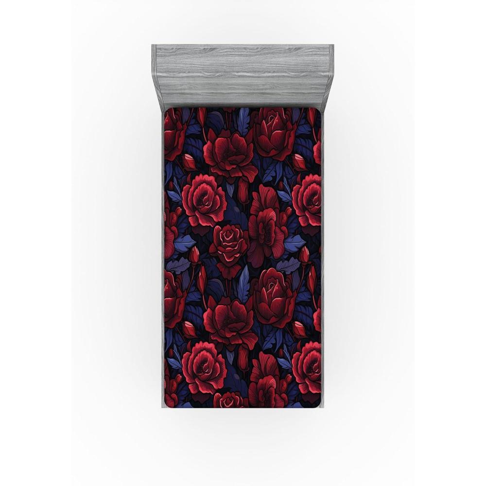 imageAmbesonne Floral Fitted Sheet Valentines Day Romantic Concept Watercolor Hydrangeas Roses Birds Decorative Soft Bedding AllRound Elastic Pocket California King Soft Pink Pistachio GreenDark Coral and Violet Blue