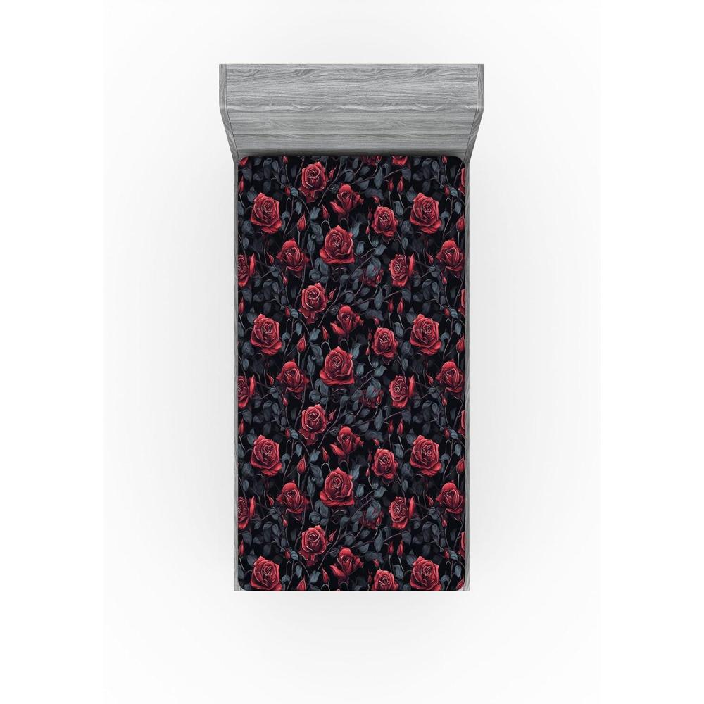 imageAmbesonne Floral Fitted Sheet Valentines Day Romantic Concept Watercolor Hydrangeas Roses Birds Decorative Soft Bedding AllRound Elastic Pocket California King Soft Pink Pistachio GreenRed Blue Grey Dark Grey
