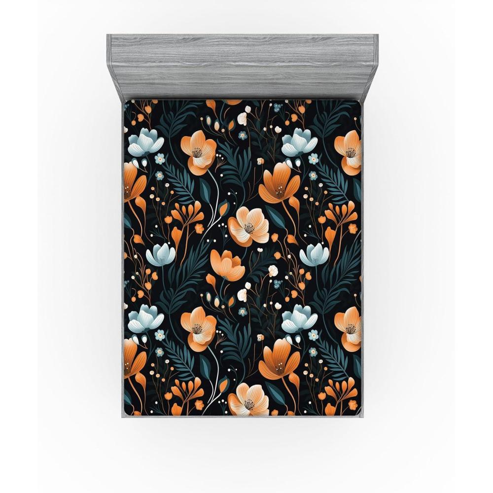 imageAmbesonne Floral Fitted Sheet Valentines Day Romantic Concept Watercolor Hydrangeas Roses Birds Decorative Soft Bedding AllRound Elastic Pocket California King Soft Pink Pistachio GreenAmber Teal Pale Seafoam