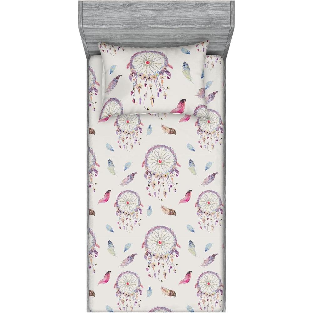 imageAmbesonne Floral Fitted Sheet amp Pillow Sham Set Monochrome Lily Flowers Valentines Day Concept Retro Illustration Decorative Printed 3 Piece Bedding Decor Set Full Charcoal Grey and WhiteDried Rose and Ceil Blue