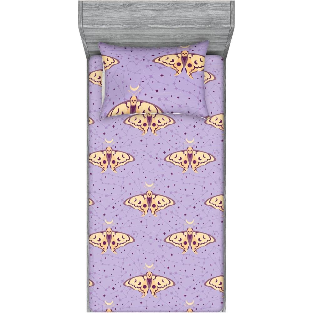 imageAmbesonne Floral Fitted Sheet amp Pillow Sham Set Romantic Valentines Day Theme Overlapping Simplistic Rose Flowers Art Decorative Printed 3 Piece Bedding Decor Set Calking Pale Salmon and BlushPastel Brown Lavender