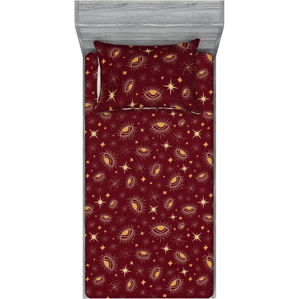 imageAmbesonne Floral Fitted Sheet amp Pillow Sham Set Romantic Valentines Day Theme Overlapping Simplistic Rose Flowers Art Decorative Printed 3 Piece Bedding Decor Set Calking Pale Salmon and BlushChestnut Brown Mustard