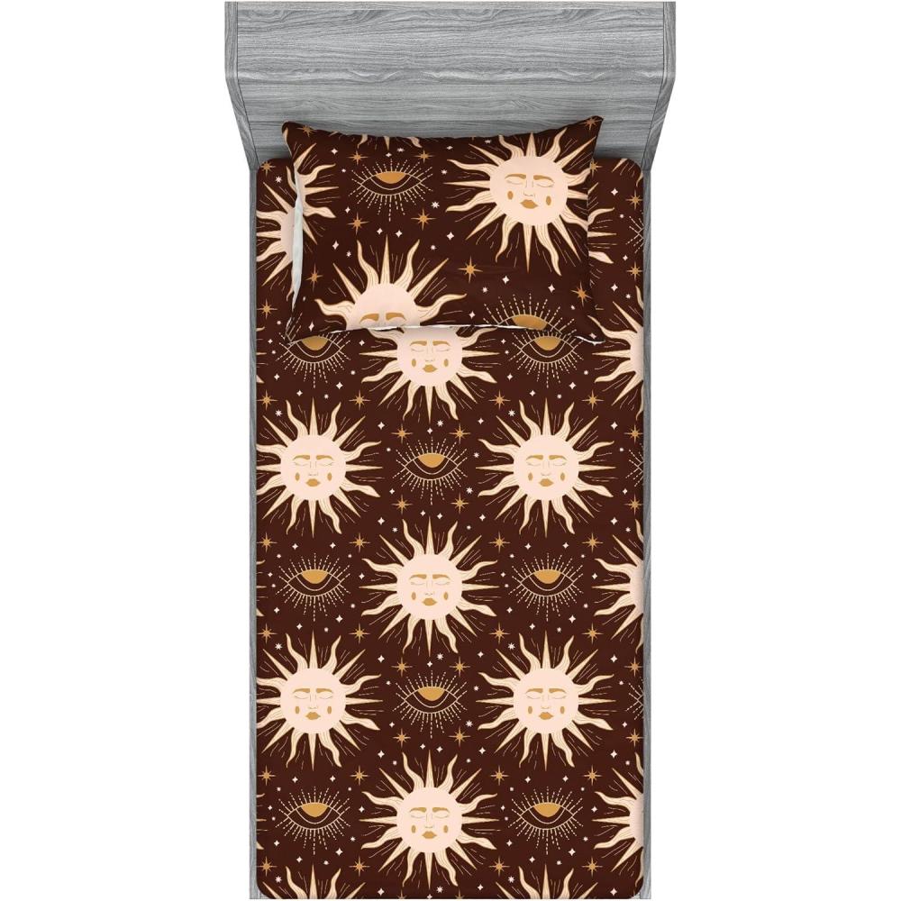 imageAmbesonne Floral Fitted Sheet amp Pillow Sham Set Romantic Valentines Day Theme Overlapping Simplistic Rose Flowers Art Decorative Printed 3 Piece Bedding Decor Set Calking Pale Salmon and BlushDark Rosewood and Pale Peach
