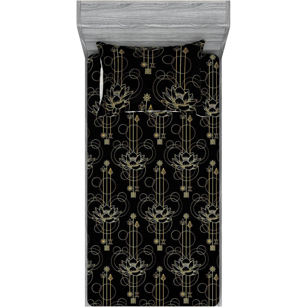 imageAmbesonne Floral Fitted Sheet amp Pillow Sham Set Valentines Day Theme Grunge Style Repetitive Rose Flowers Abstract Decorative Printed 2 Piece Bedding Decor Set Twinxl Pale Fuchsia and SepiaCharcoal Grey Dark Yellow