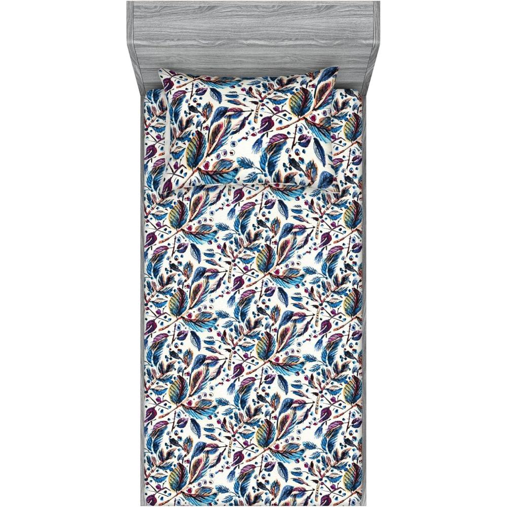 imageAmbesonne Floral Fitted Sheet amp Pillow Sham Set Valentines Day Theme Grunge Style Repetitive Rose Flowers Abstract Decorative Printed 2 Piece Bedding Decor Set Twinxl Pale Fuchsia and SepiaMaroon and Dark Blue Grey
