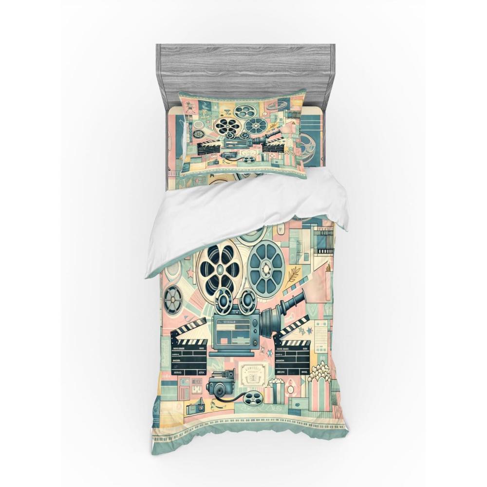 imageAmbesonne Floral Heart Bedding Set Tenderness of Romantic Garden Ivy Branches and Roses Valentines Day 3 Piece Duvet Cover Set with Sham and Fitted Sheet Twin XL Size Laurel Green and PinkAlmond Green Blush Peach