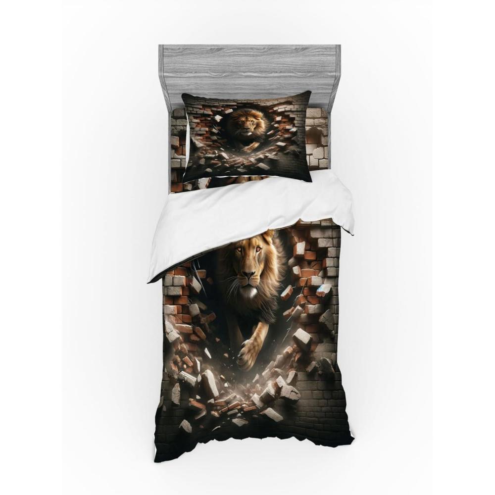 imageAmbesonne Floral Heart Bedding Set Tenderness of Romantic Garden Ivy Branches and Roses Valentines Day 3 Piece Duvet Cover Set with Sham and Fitted Sheet Twin XL Size Laurel Green and PinkPale Mustard and Dark Mustard