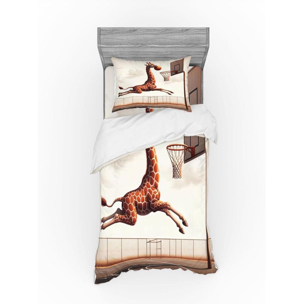 imageAmbesonne Floral Heart Bedding Set Tenderness of Romantic Garden Ivy Branches and Roses Valentines Day 3 Piece Duvet Cover Set with Sham and Fitted Sheet Twin XL Size Laurel Green and PinkCinnamon Off White Green